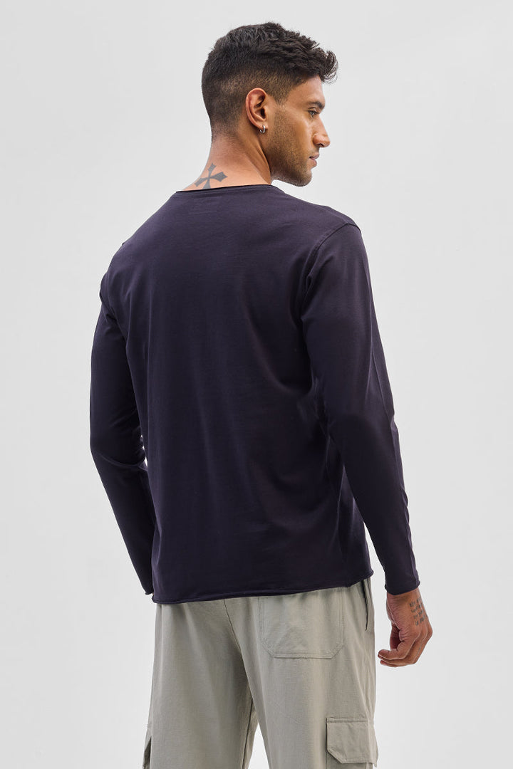 Navy Stretch Full Sleeve T-Shirt