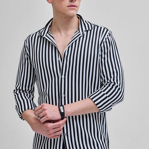 Black Stripes Slim Fit Shirt