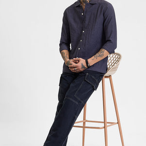Charcoal Grey Crinkle Shirt