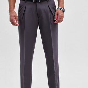 Grey Slim Fit Stretch Trousers