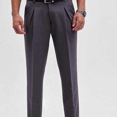 Grey Slim Fit Stretch Trousers
