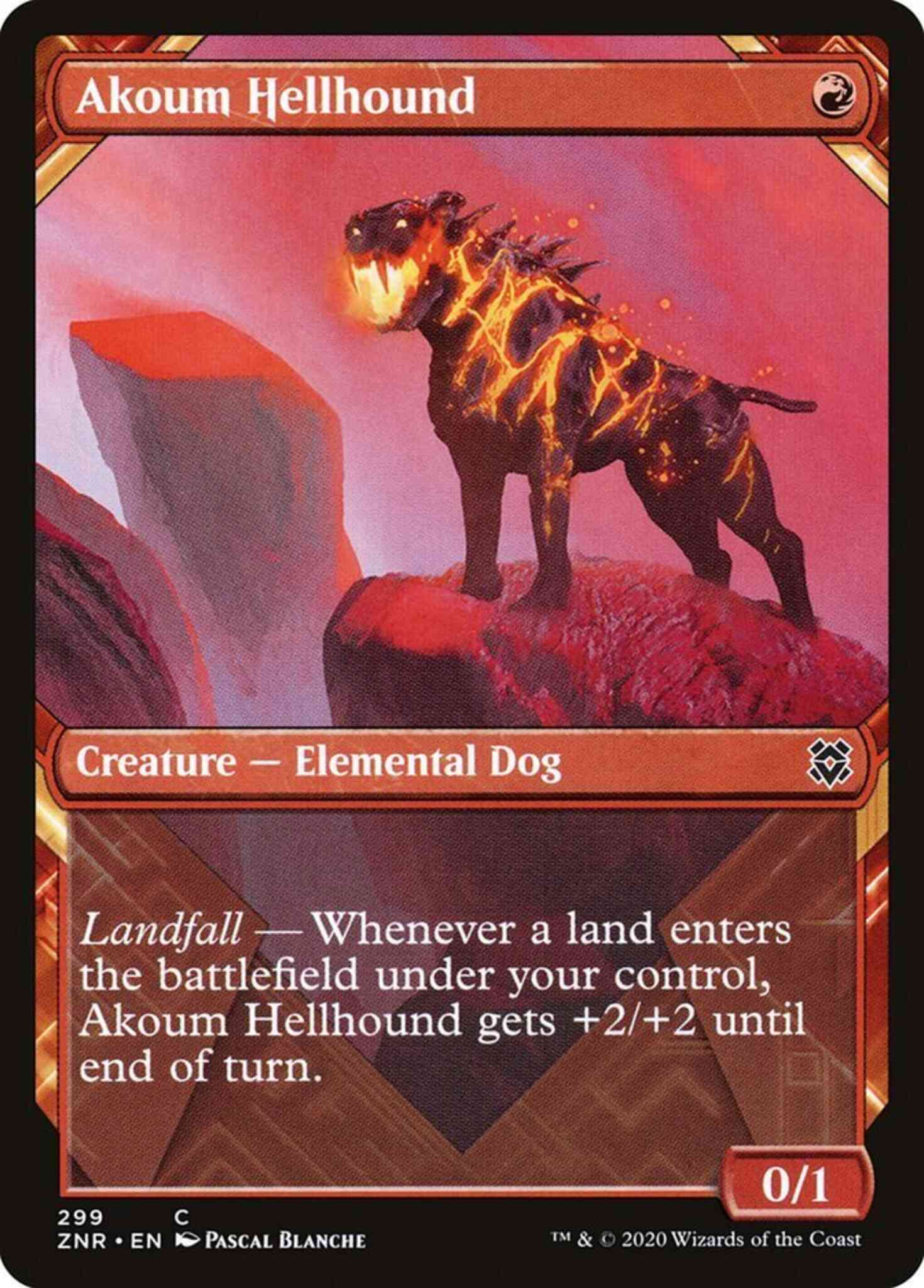Akoum Hellhound [299] [Showcase] [Zendikar Rising] [Non-Foil]
