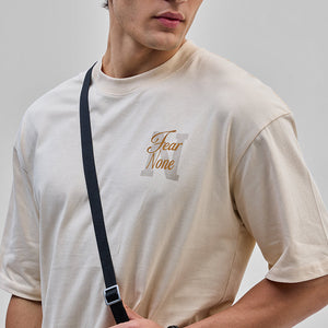 Fear None Beige Oversized T-Shirt