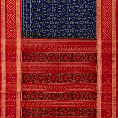 Purple Handwoven Orissa Cotton Saree With Tie & Dye Tribal Motifs