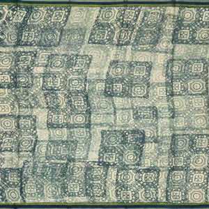 Shadow Green Handloom Chanderi Cotton Saree With Printed Floral Motif