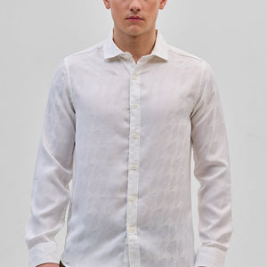 White Self-Design Shirt