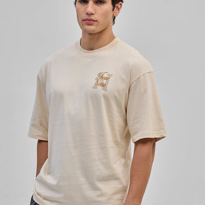 Fear None Beige Oversized T-Shirt