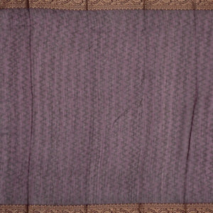 Dark Brown Woven Chanderi Cotton Saree With Printed Camel Motifs