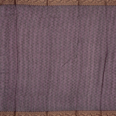 Dark Brown Woven Chanderi Cotton Saree With Printed Camel Motifs