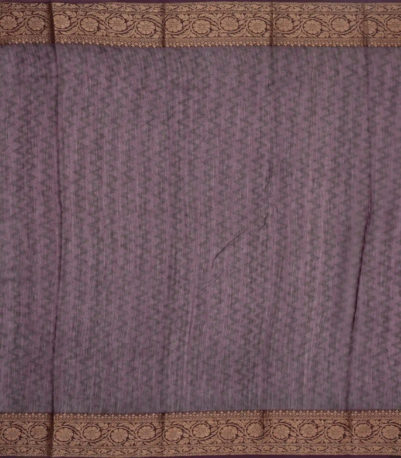 Dark Brown Woven Chanderi Cotton Saree With Printed Camel Motifs