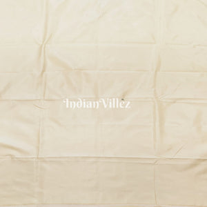 Off-White Handwoven Banarasi Katan Silk Saree