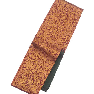 Bottle Green Handloom Kanchipuram Korvai Rising Border Silk Saree With Stripes