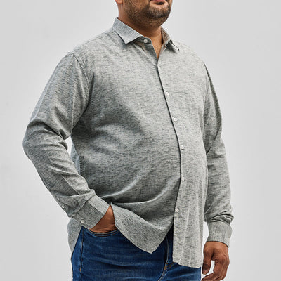Grey Linen Blend Shirt