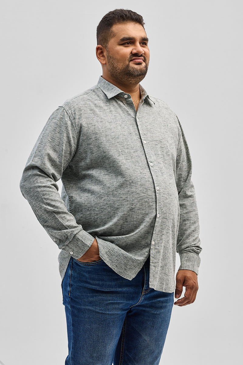 Grey Linen Blend Shirt