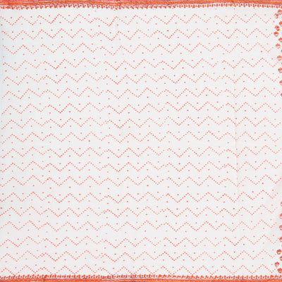 White Woven Jaipur Cotton Saree Printed With Peach Flower  Motifs