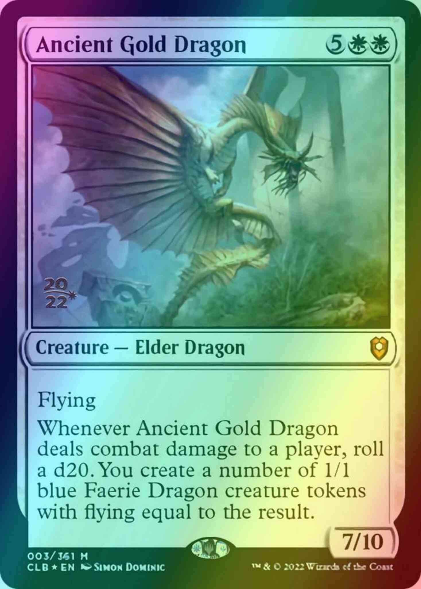 Ancient Gold Dragon [3s] [Prerelease] [Commander Legends: Battle for Baldur's Gate: Promos] [Foil]