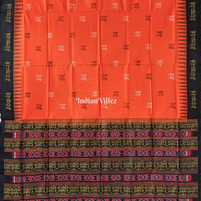 Orange Tribal Doli Sambalpuri Ikat Bomkai Silk Saree