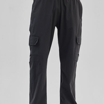 Charcoal Grey Relaxed Fit Parachute Pants