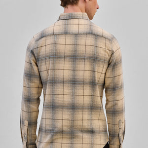 Beige Checks Slim Fit Shirt