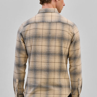 Beige Checks Slim Fit Shirt