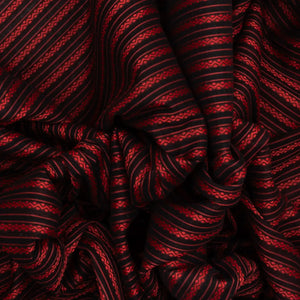 Black Handloom Bengal Cotton Saree With Red Stripes