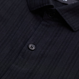 Black Slim Fit Stripes Shirt