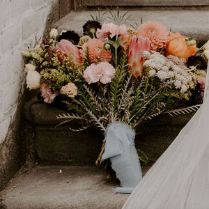 A Romantic Museum Wedding with Bright DIY Flowers