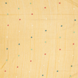 Sandal Handloom Bengal Cotton Saree With Jamdnai Llama Motifs in the Pallu