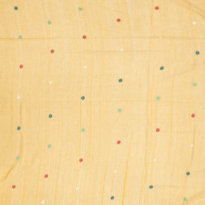 Sandal Handloom Bengal Cotton Saree With Jamdnai Llama Motifs in the Pallu