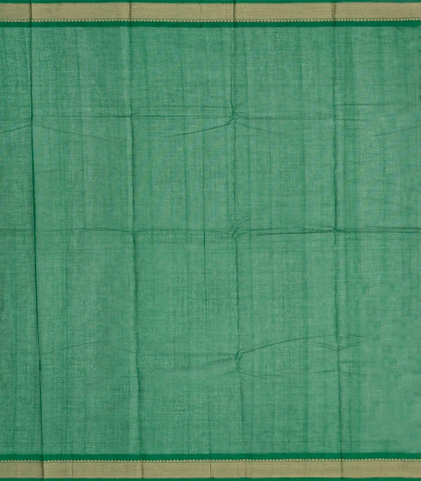 Green Handloom Kanchi Cotton Saree With Raindrop Buttas