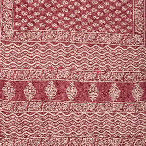 Dark Brown Woven Jaipur Cotton Saree Printed With Floral  Motifs