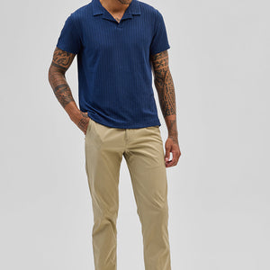 Dark Blue Textured Cuban T-Shirt