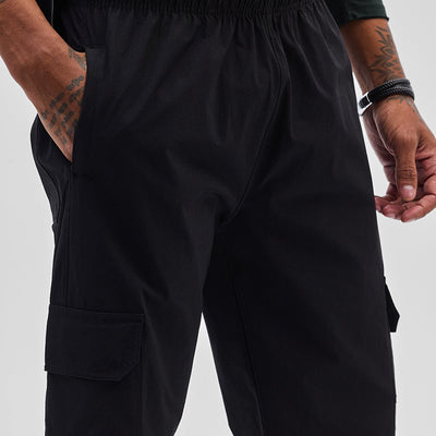 Black Relaxed Fit Parachute Pants