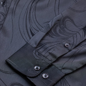 Black Self-Design Shirt