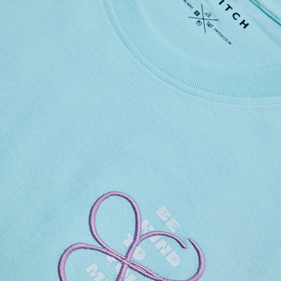 Be Kind To Your Mind Light Blue Slim Fit T-Shirt
