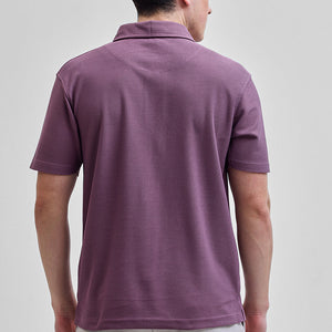 Purple Textured Polo T-Shirt