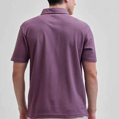Purple Textured Polo T-Shirt