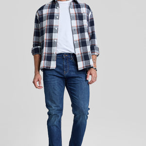 Dark Blue Tapered Fit Jeans