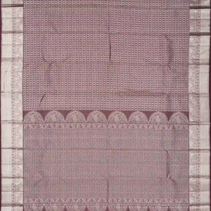 Maroon Handloom Kanchipuram Silk Saree With Star Motif Stripes