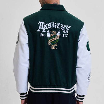Legends Anarchy Dark Green Varsity Jacket