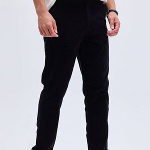 Black Corduroy Slim Fit Trousers