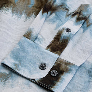 Light Blue Textured Abstract Shirt