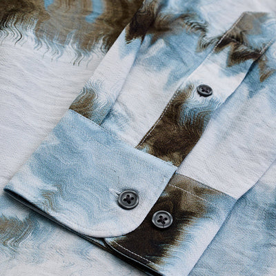 Light Blue Textured Abstract Shirt