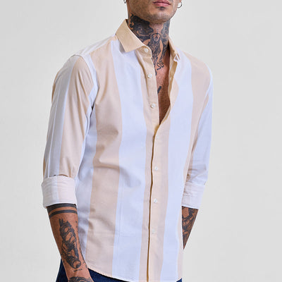 Yellow Stripes Slim Fit Shirt