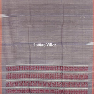 Ash Grey Asta Prahari Theme Gopalpur Tussar Silk Saree