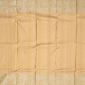 Dark Grey  Handloom Kanchipuram Silk Saree With Floral Motifs