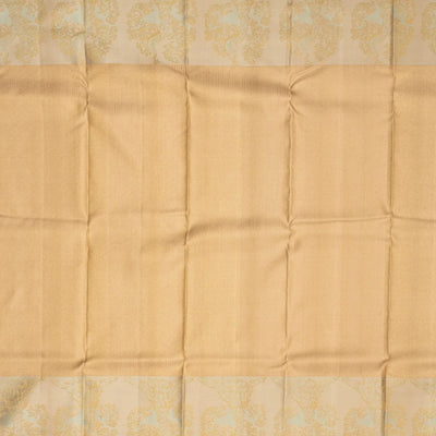 Dark Grey  Handloom Kanchipuram Silk Saree With Floral Motifs