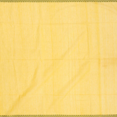 Yellow Handloom Bengal Cotton Saree With Floral Motifs