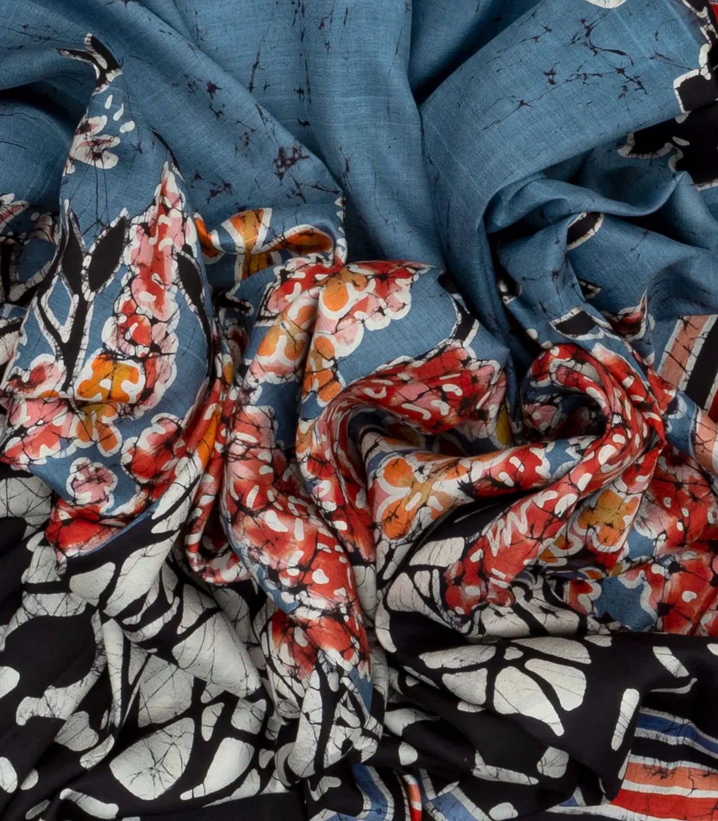 Blue Handloom Printed Silk Saree With Printed Lord Krishna Motifs