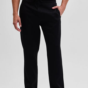 Black Self-Design Slim Fit Trousers